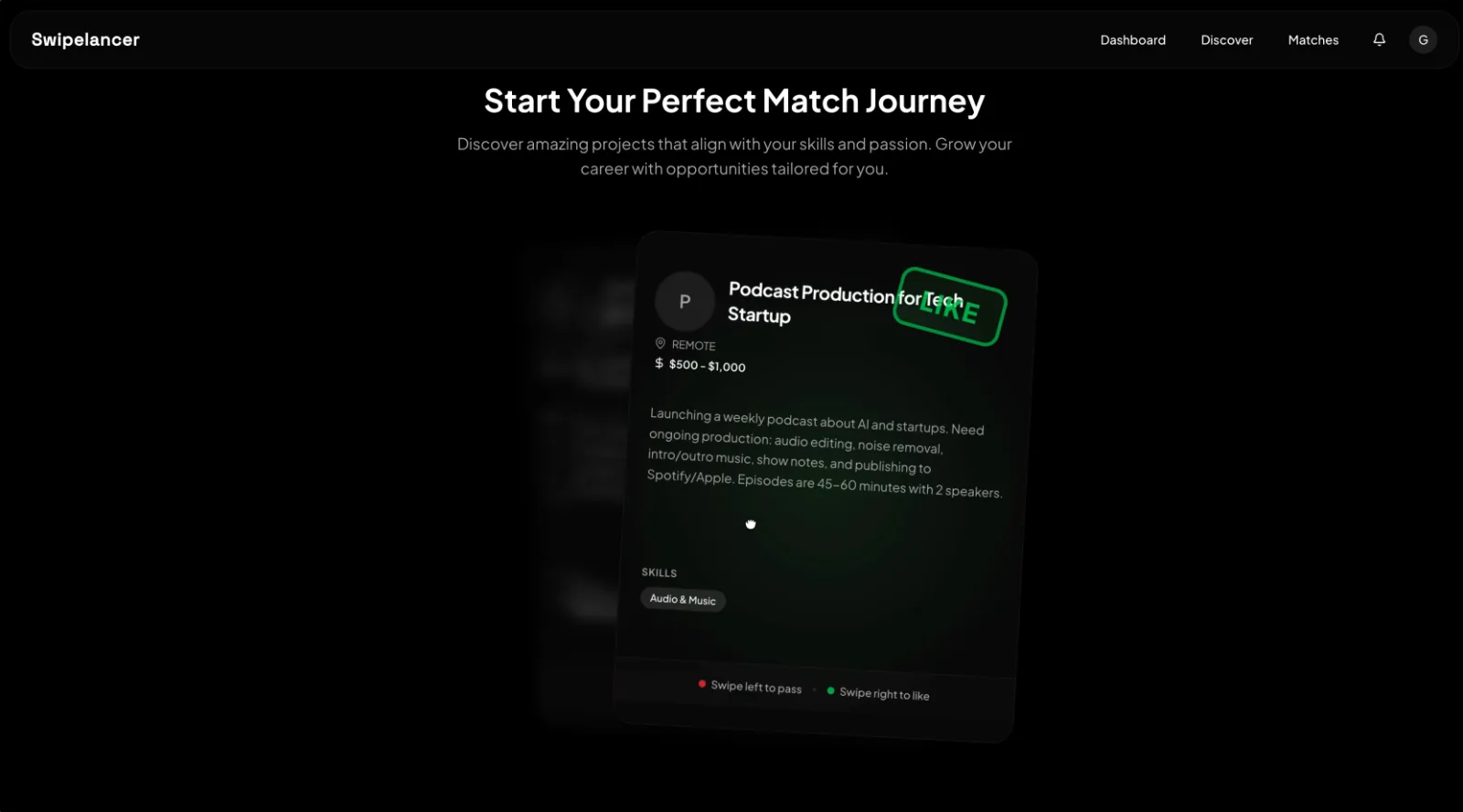Swipelancer screenshot 2