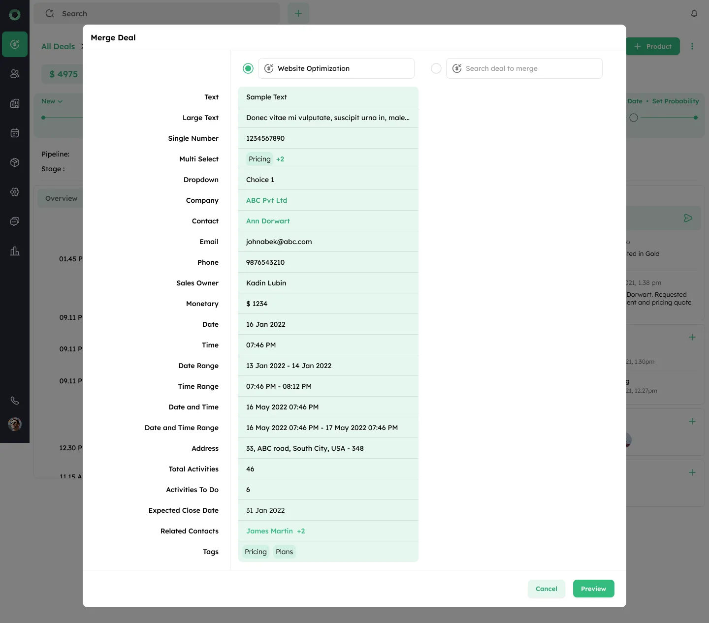 Twozo CRM screenshot 1