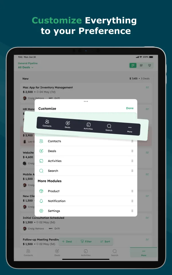 Twozo CRM screenshot 2