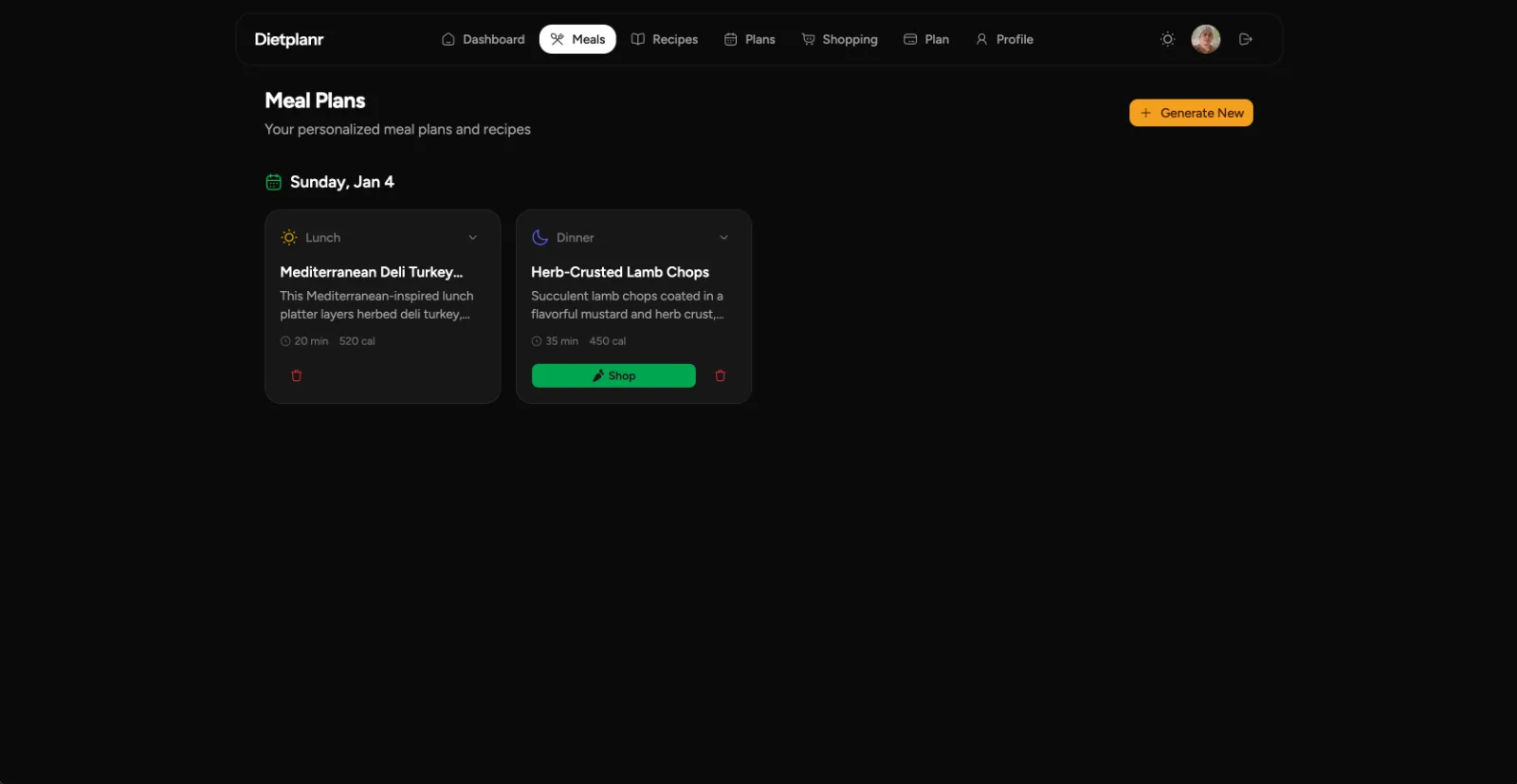 Dietplanr screenshot 4