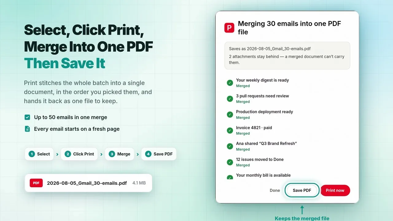 Save Gmail Emails as PDF in Bulk screenshot 3