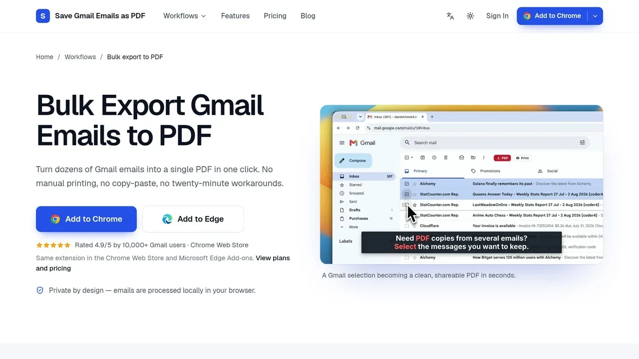 Save Gmail Emails as PDF in Bulk screenshot 4