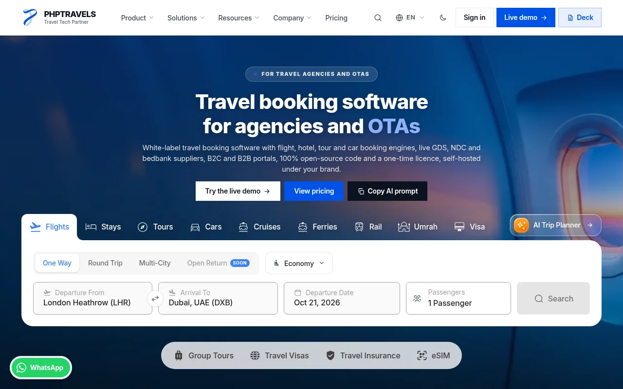 PHPTRAVELS screenshot 1
